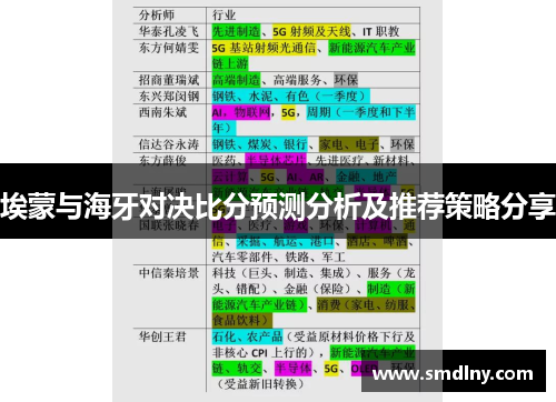埃蒙与海牙对决比分预测分析及推荐策略分享